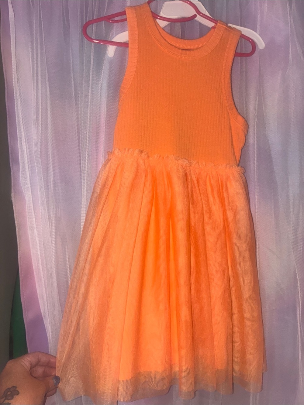 wonder nation Orange Tulle Tank Dress